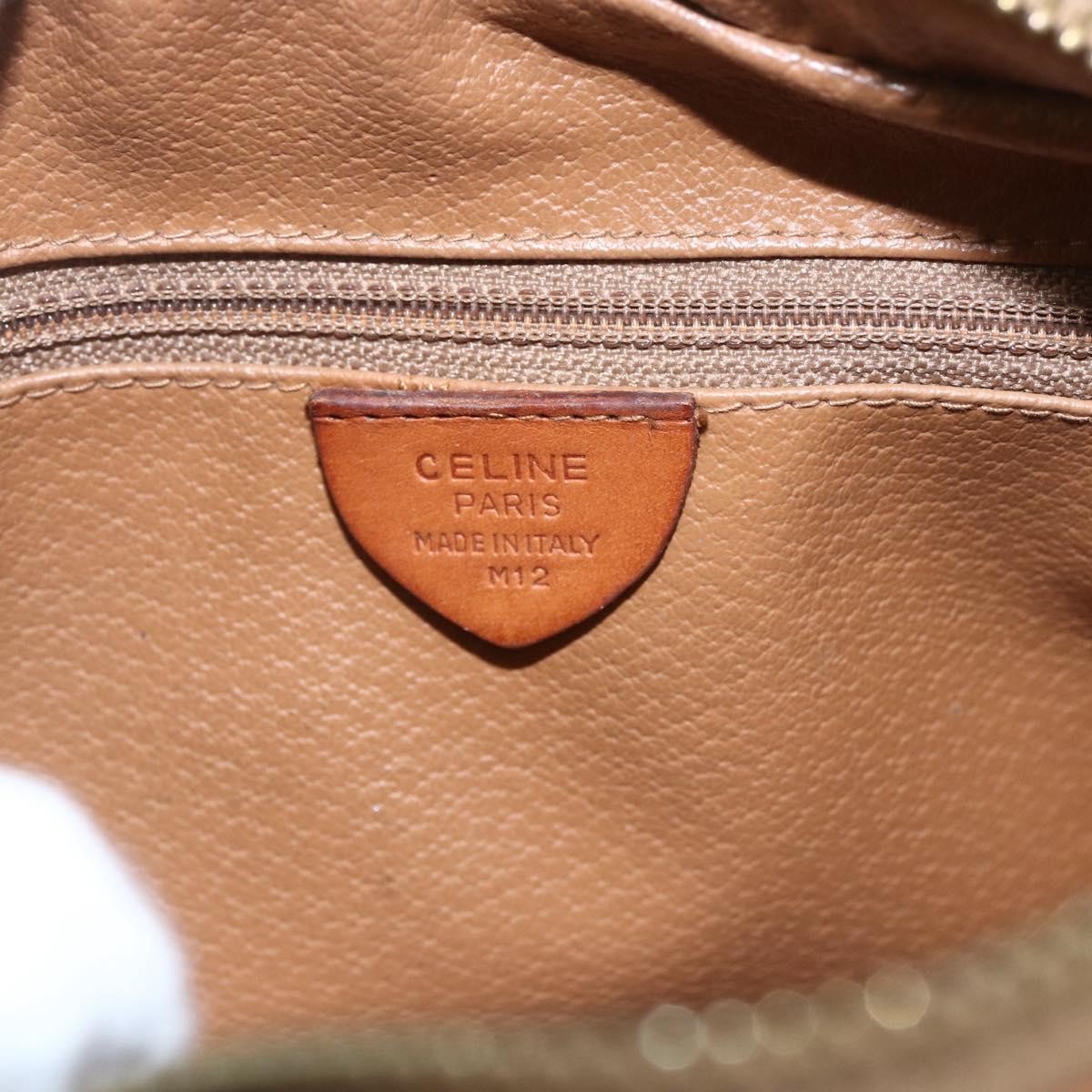 Celine Vintage Macadam Shoulder Bag Canvas And Leather Brown Canvas Shoulder Bag Bag