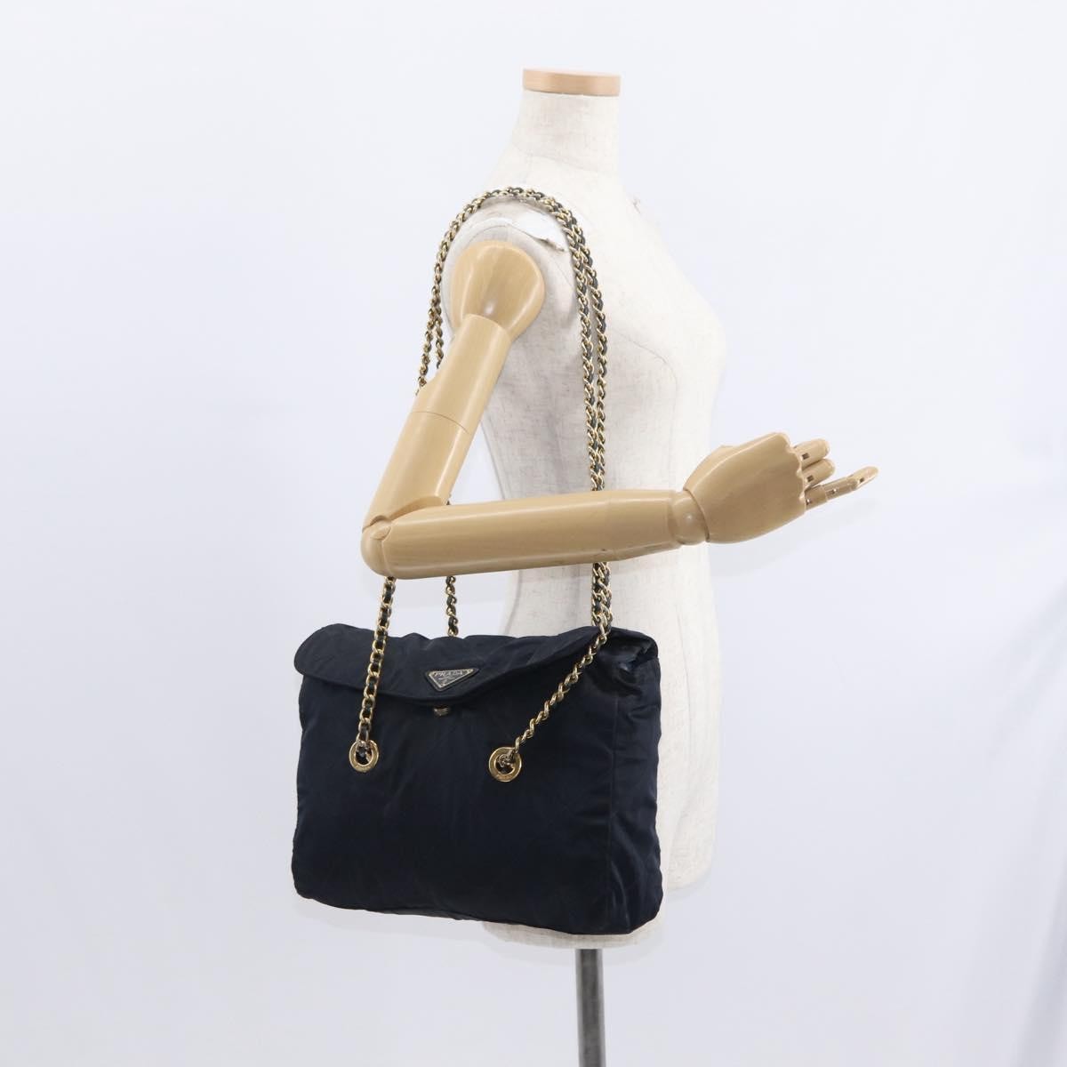 Prada Chain Shoulder Bag Tessuto Navy Nylon Shoulder Bag Bag