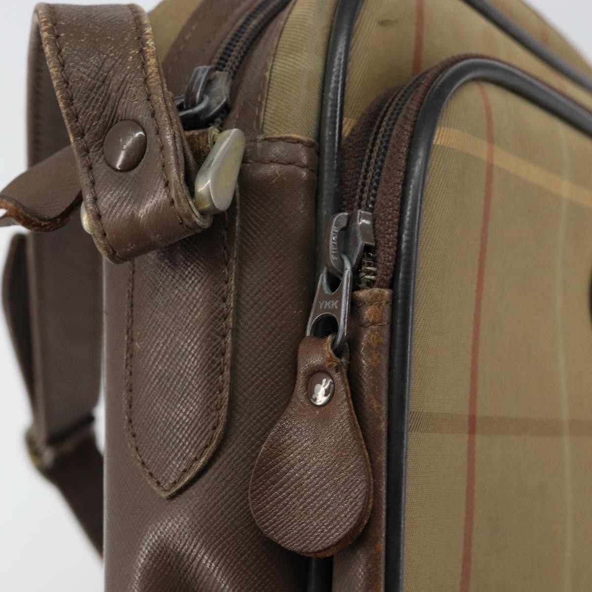 Burberry Nova Check Shoulder Bag Canvas Beige Canvas Shoulder Bag