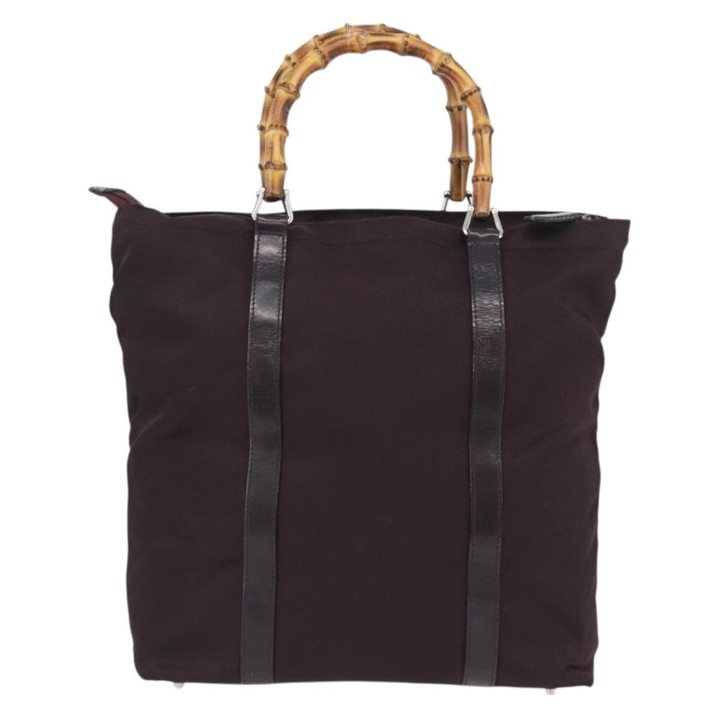 Gucci Bamboo Tote Bag Canvas Purple Canvas Tote Bag Bag (Pre-Owned)
