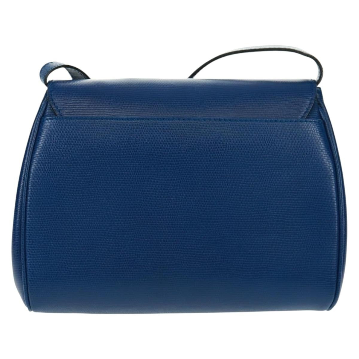 Celine Vintage Circle Logo Crossbody Bag Leather Blue Leather Shoulder Bag Bag