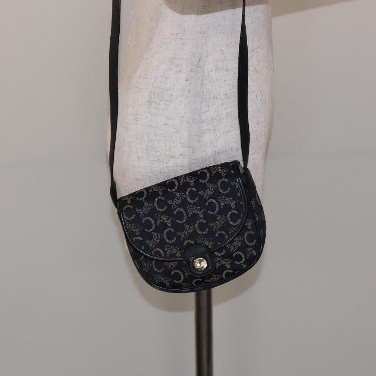 Celine C Sulky Shoulder Bag Canvas And Leather Navy Canvas Shoulder Bag Bag