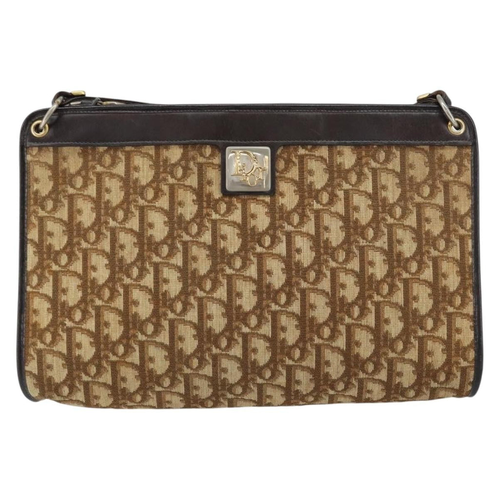 Christian Dior Vintage Trotter Shoulder Bag Canvas Beige Canvas Shoulder Bag Bag (Pre-Owned)