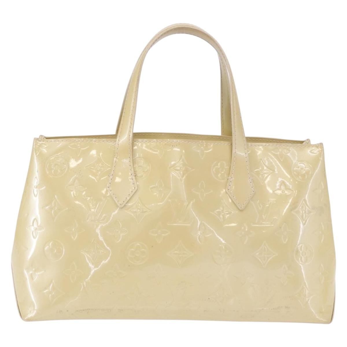 Louis Vuitton Wilshire Handbag Monogram Vernis Beige Patent_Leather Handbag