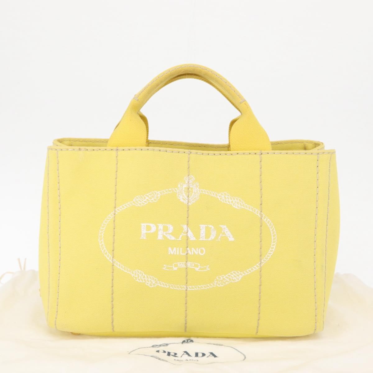 Prada Canapa Convertible Tote Canvas Gold Canvas Tote Bag Bag