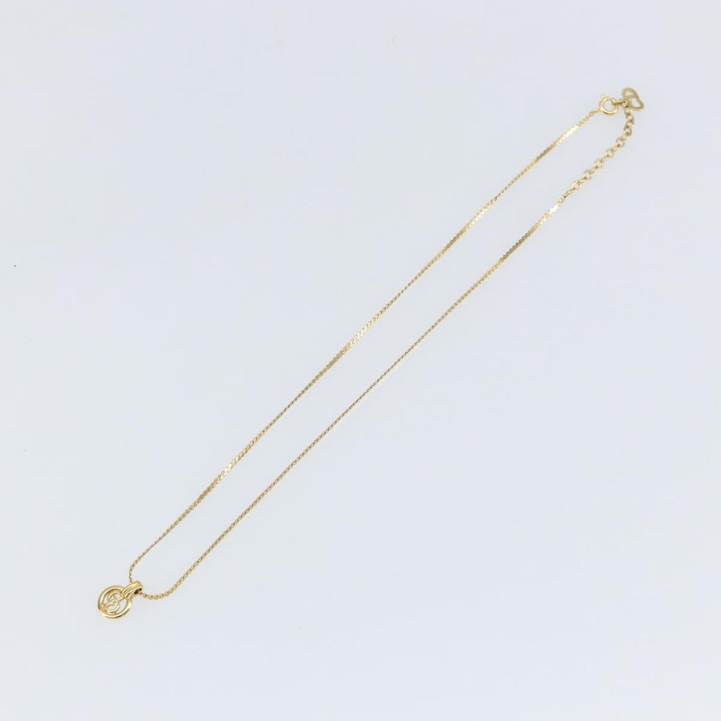 Christian Dior Cd Round Pendant Necklace Metal Gold Metal Necklace Jewelry (Pre-Owned)