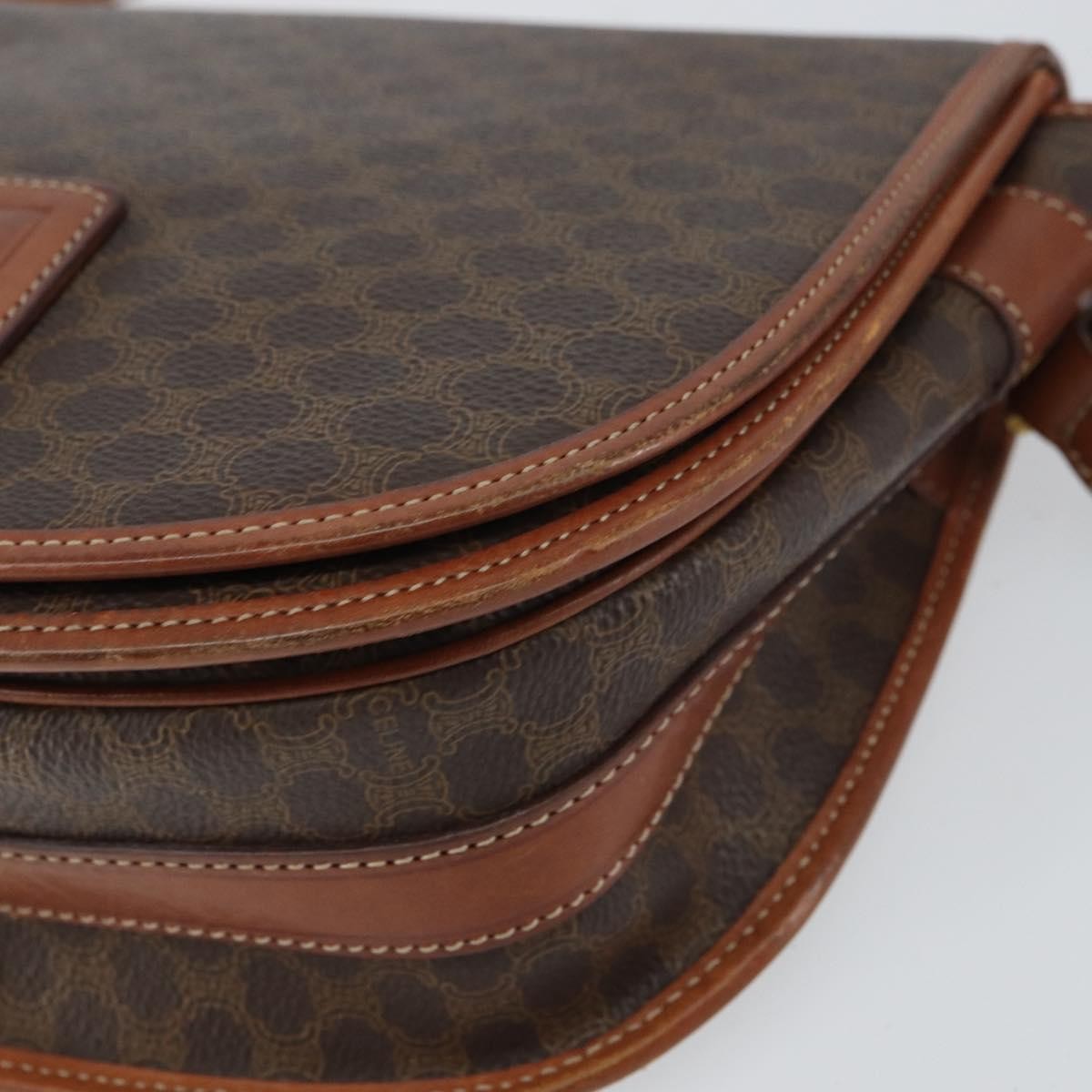 Celine Macadam Shoulder Bag Pvc Leather Brown Pvc Shoulder Bag Bag