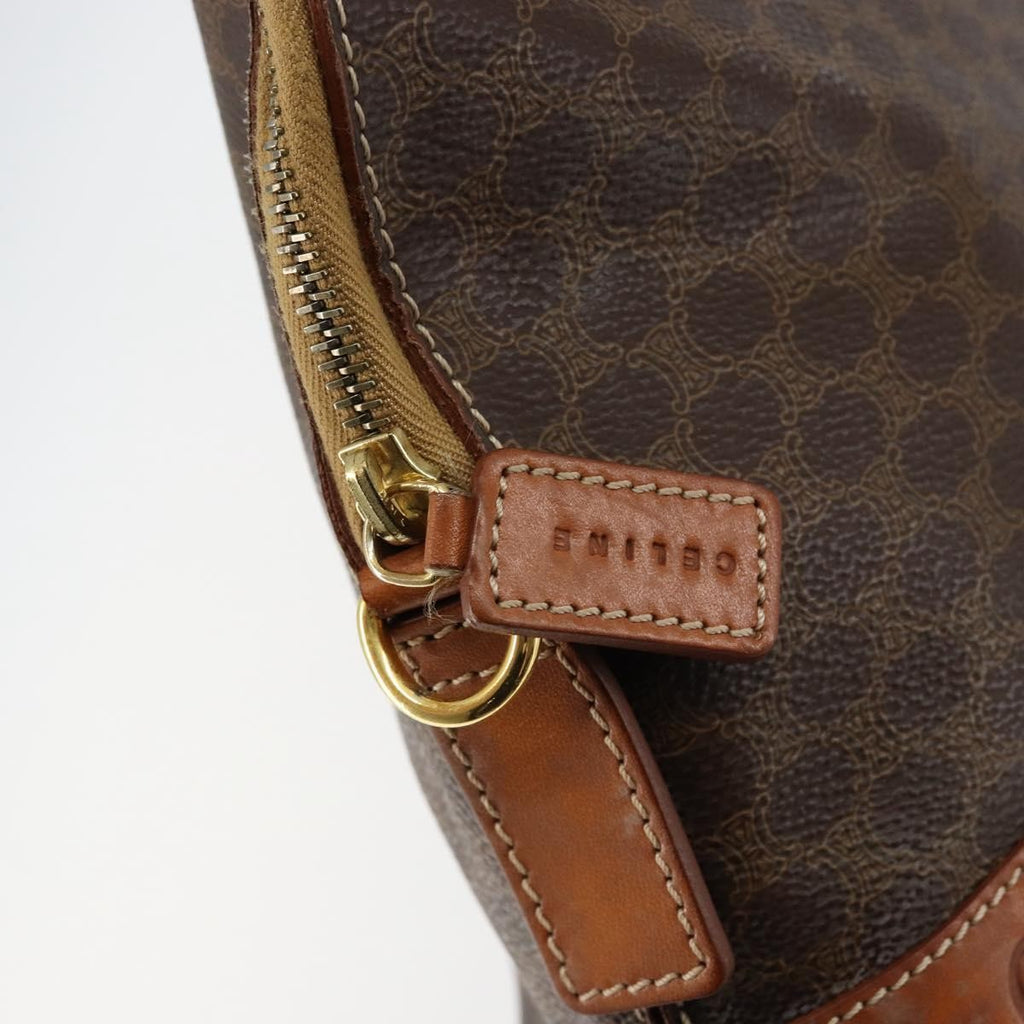 Celine Vintage Macadam Handbag Macadam Brown Canvas Bag