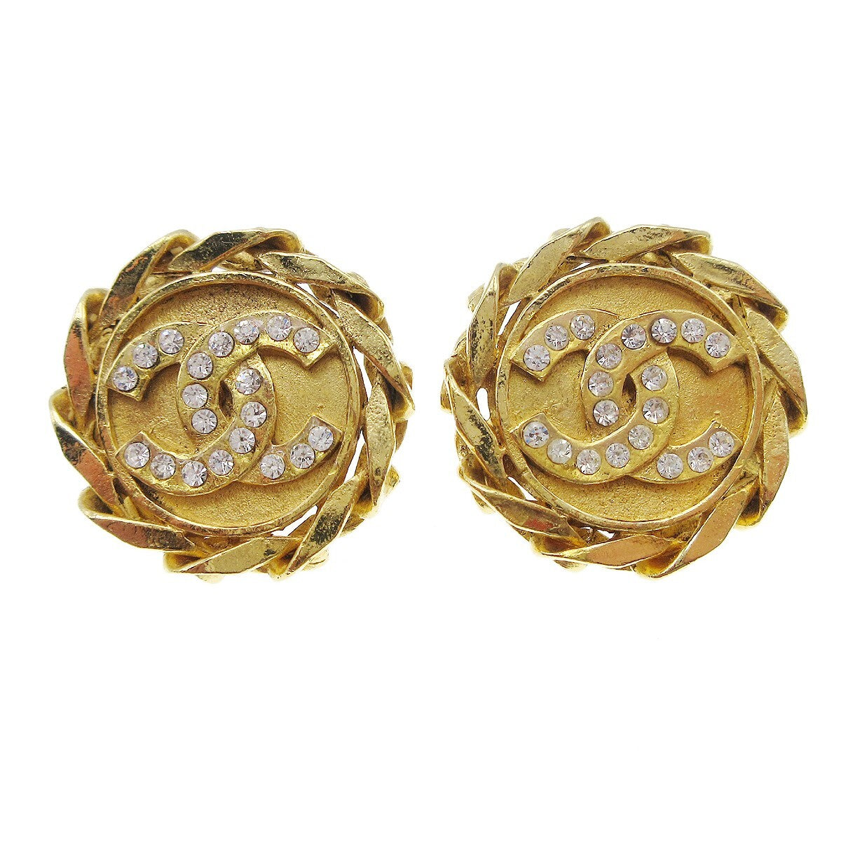 Chanel Cc Button Clip-On Earrings Metal With Faux Pearl Gold Gold_Plated Earrings Jewelry
