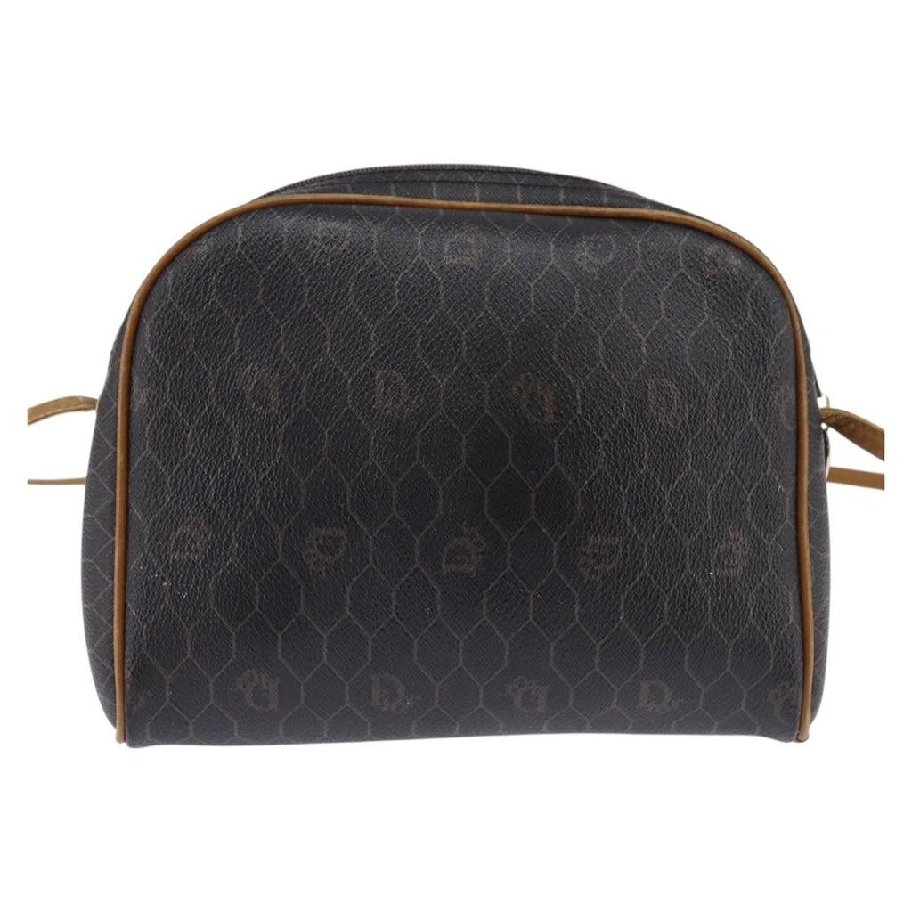 Christian Dior Vintage Honeycomb Shoulder Bag Canvas Black Canvas Bag (Pre-Owned)