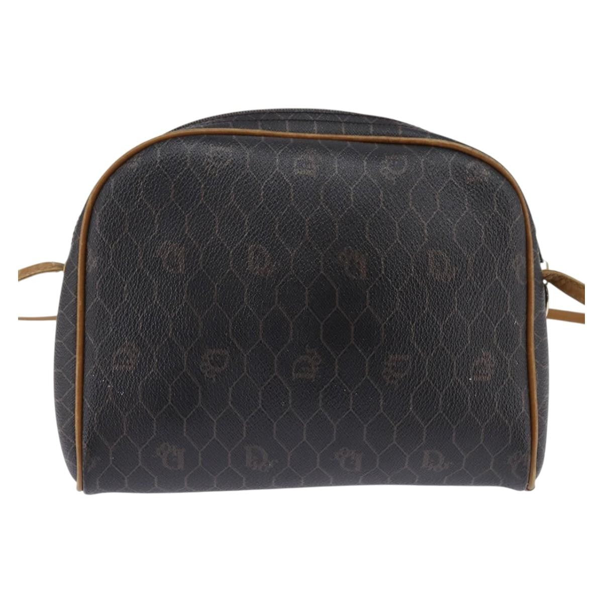 Christian Dior Vintage Honeycomb Shoulder Bag Canvas Black Canvas Bag (Pre-Owned)