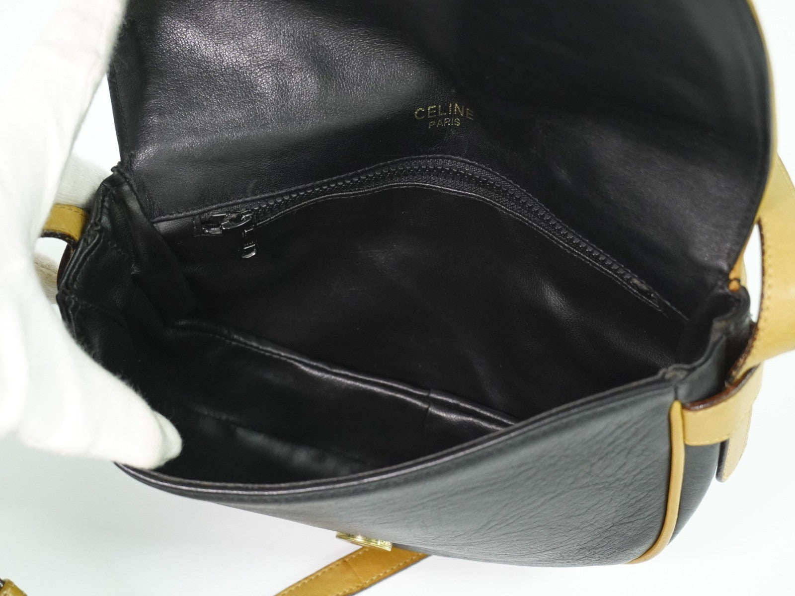 Celine Vintage Shoulder Bag Leather Black Leather Shoulder Bag Bag
