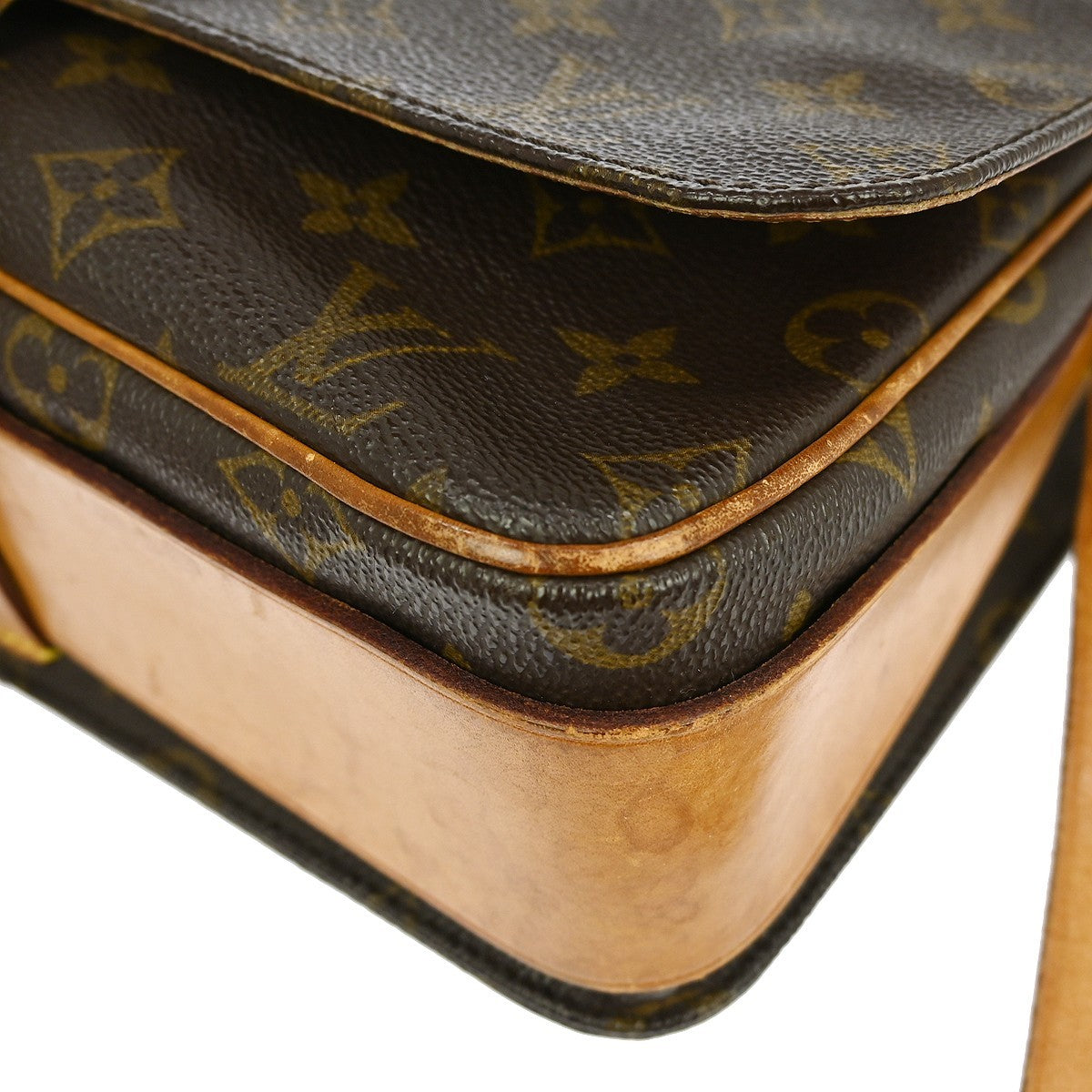 Louis Vuitton Cartouchiere Handbag Monogram Canvas Brown Canvas Shoulder Bag