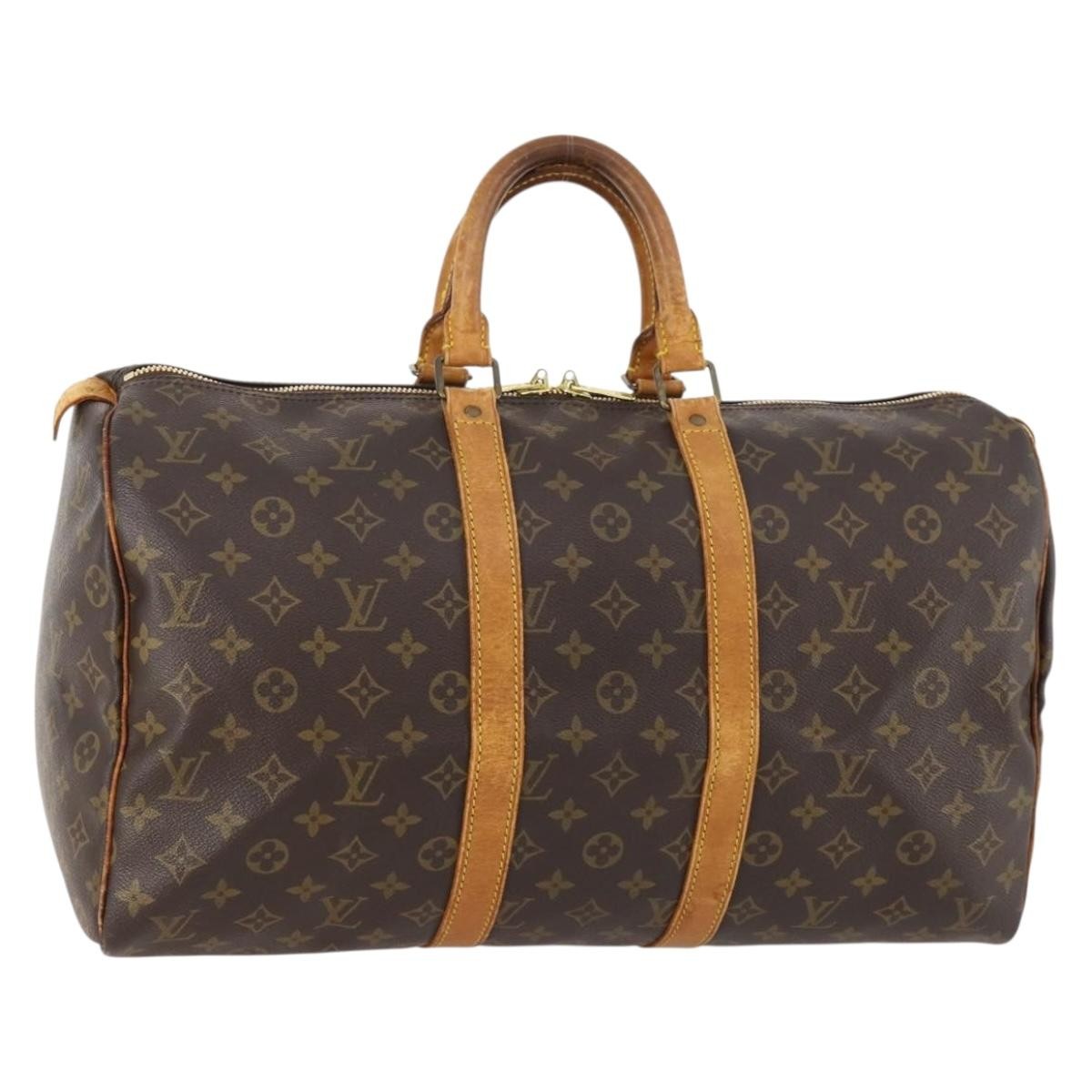 Louis Vuitton Keepall Bag Monogram Canvas Brown Canvas Travel Bag