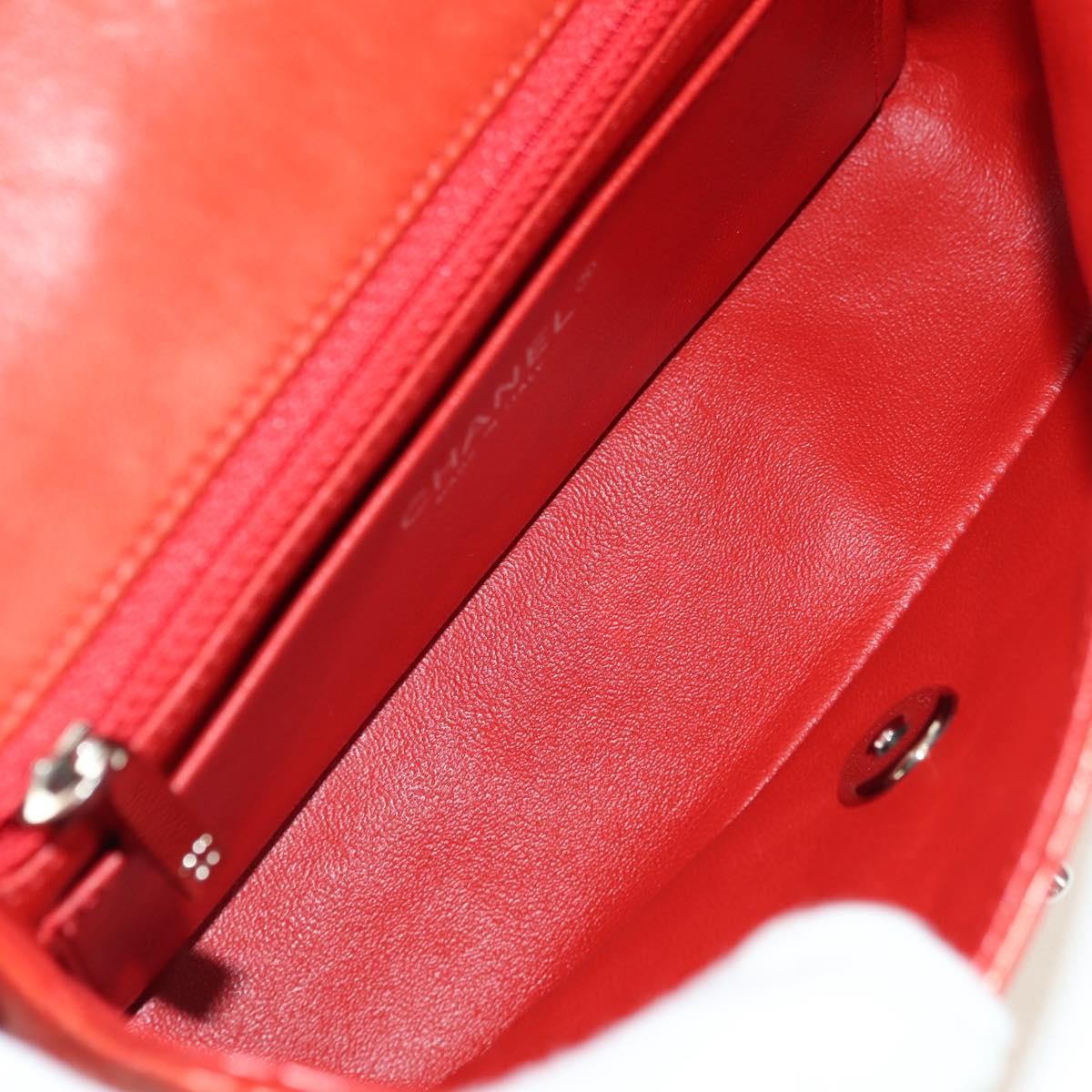 Chanel Flap Shoulder Bag Leather Red Leather Handbag