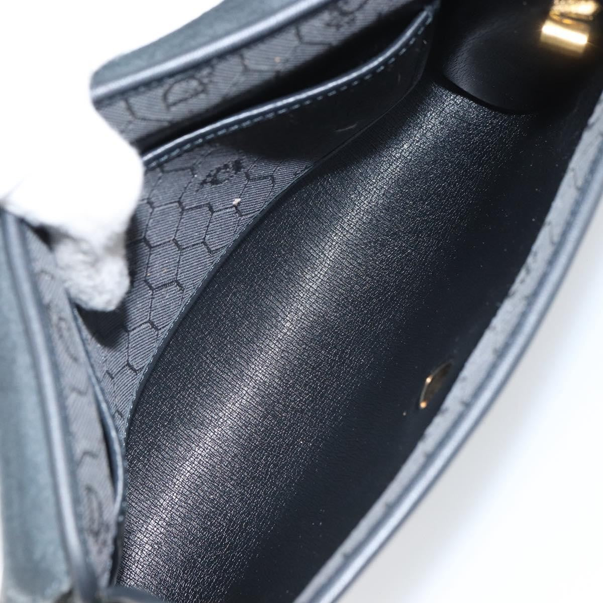 Christian Dior Vintage Honeycomb Flap Crossbody Bag Coated Canvas Black Pvc Shoulder Bag Bag (Pre-Owned)