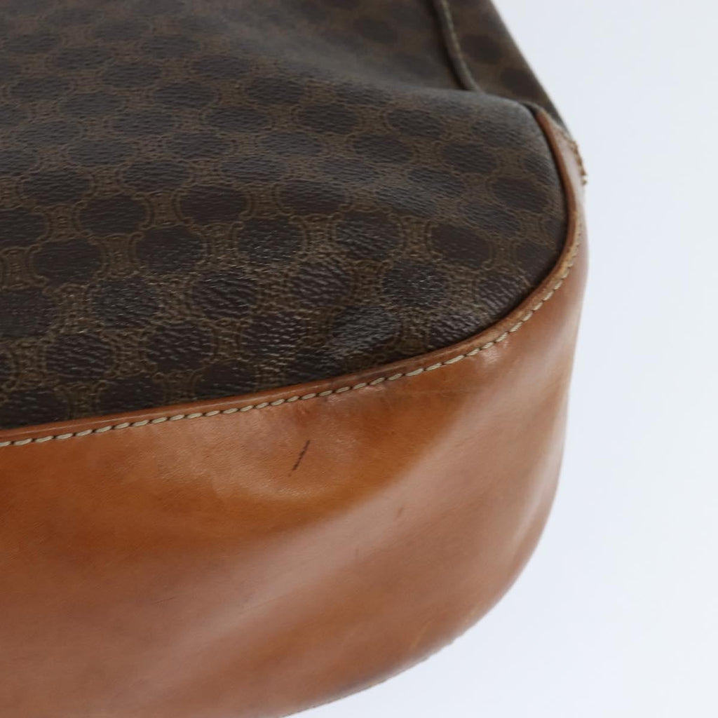 Celine Vintage Macadam Shoulder Bag Canvas And Leather Brown Canvas Shoulder Bag Bag