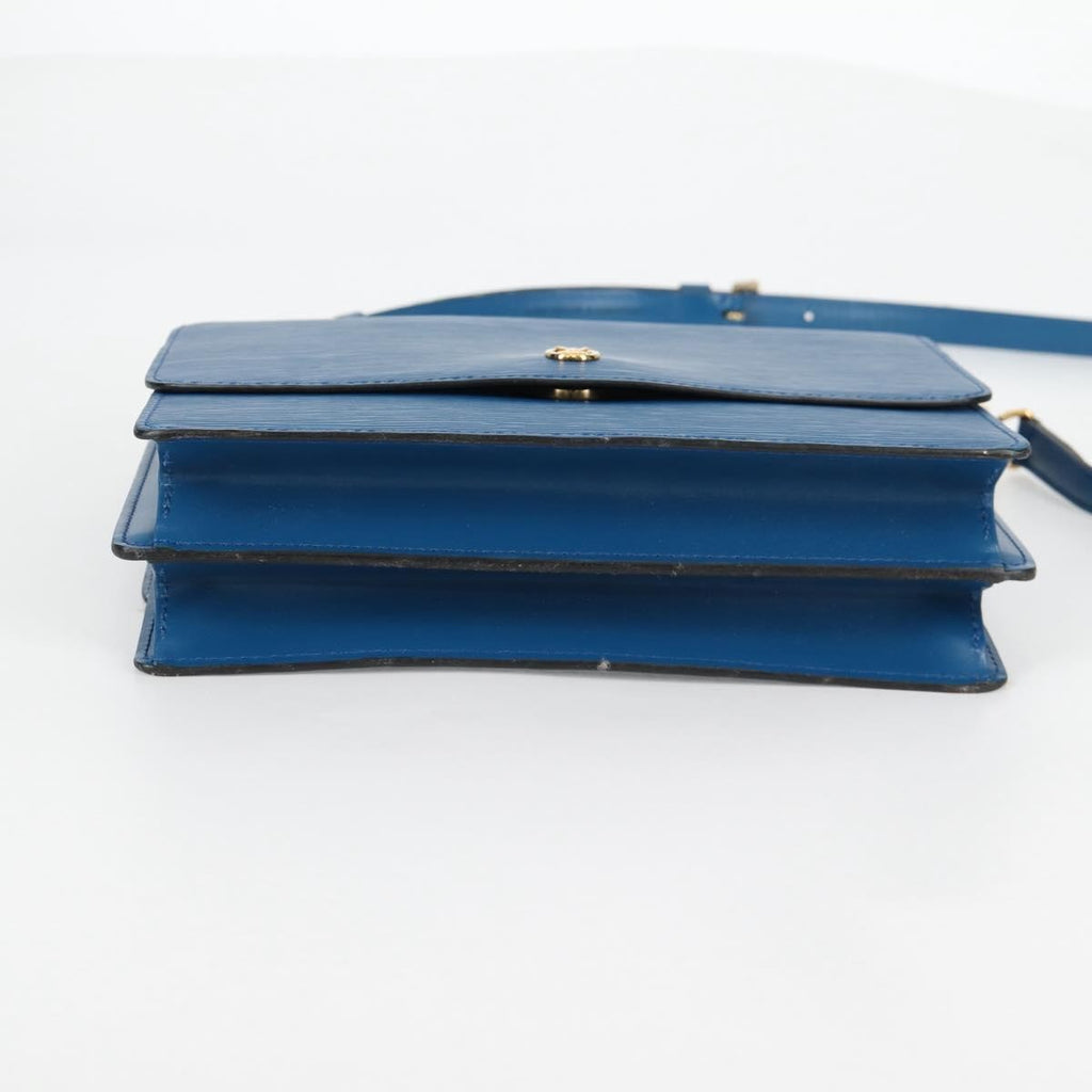 Louis Vuitton Grenelle Shoulder Bag Epi Leather Blue Leather Shoulder Bag