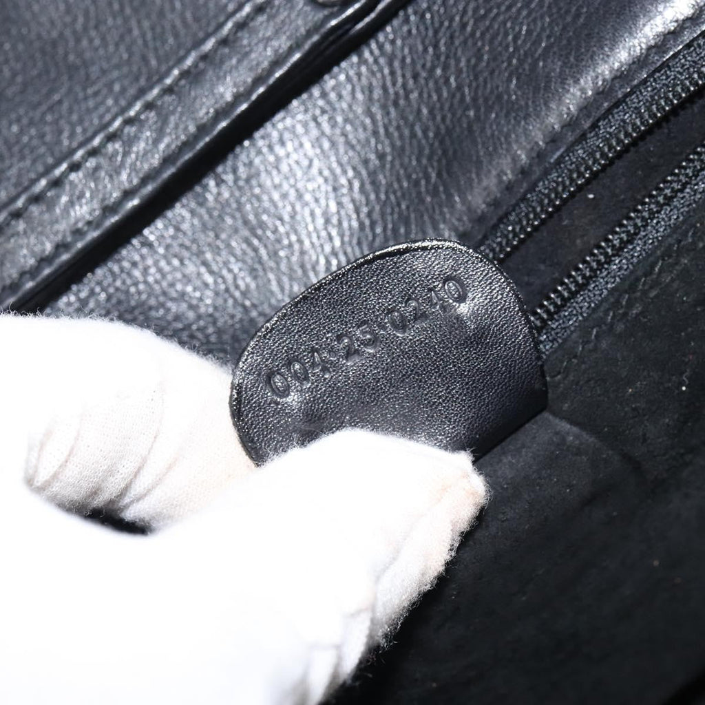 Gucci Vintage Shoulder Bag Leather Black Leather Shoulder Bag Bag (Pre-Owned)