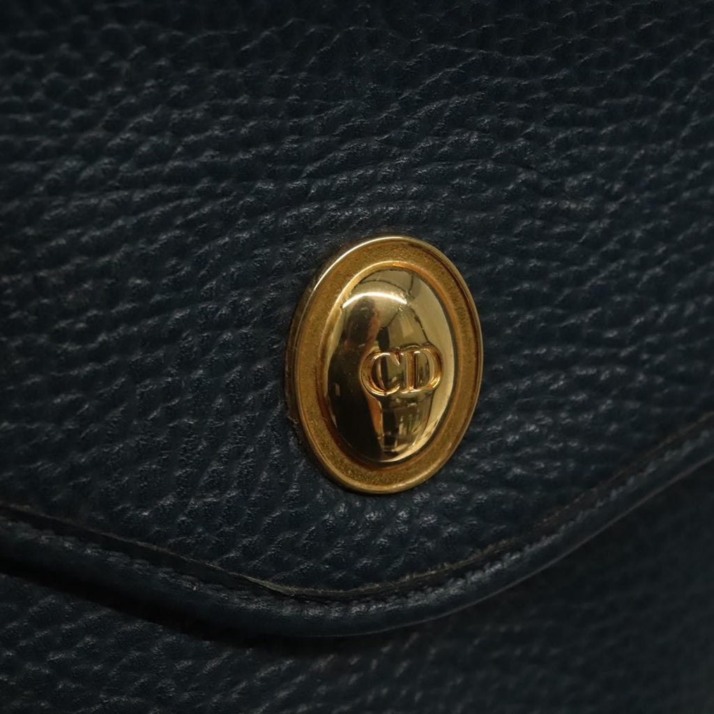Christian Dior Vintage Handbag Leather Navy Leather Handbag (Pre-Owned)