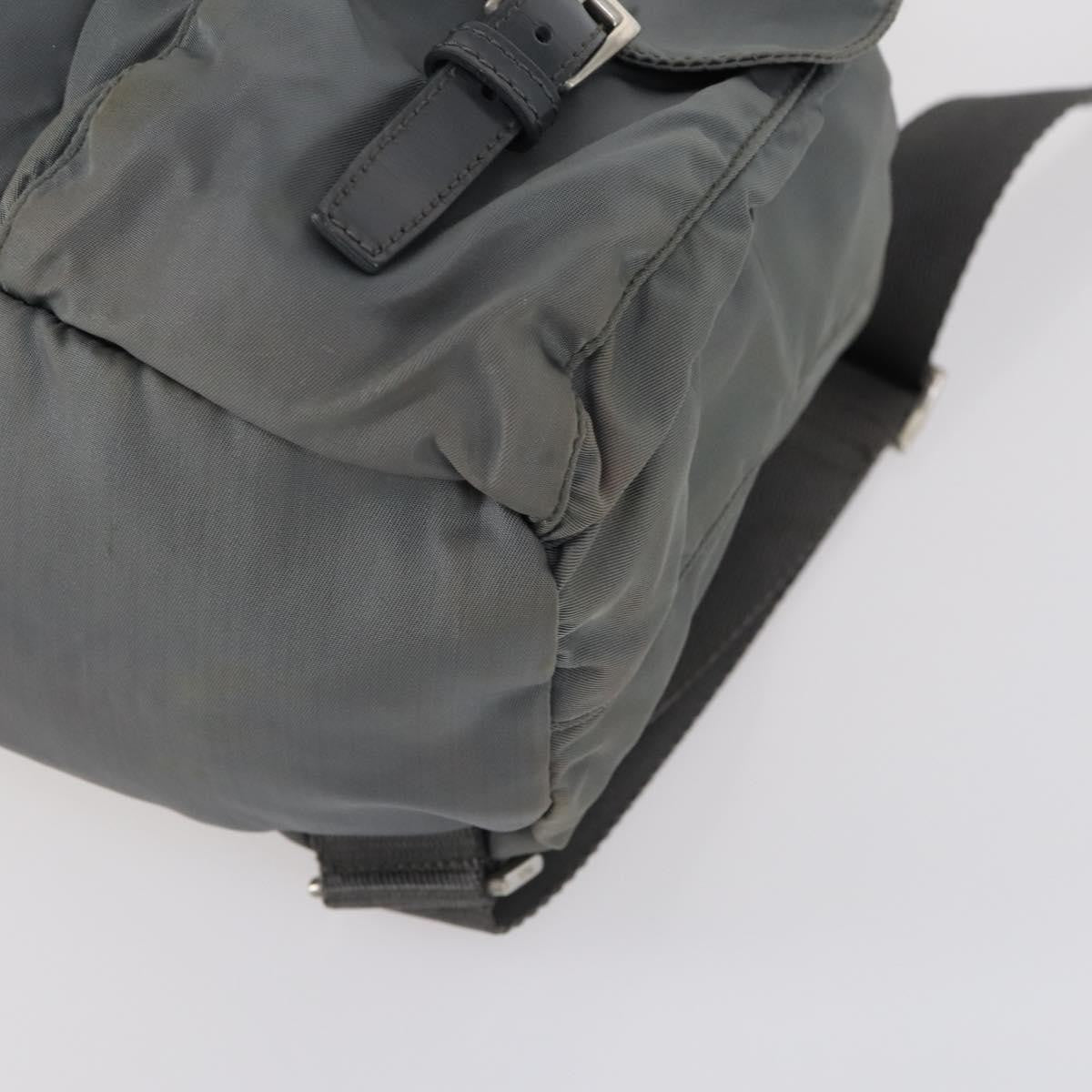 Prada Double Front Pocket Backpack Tessuto Gray Nylon Backpack Bag