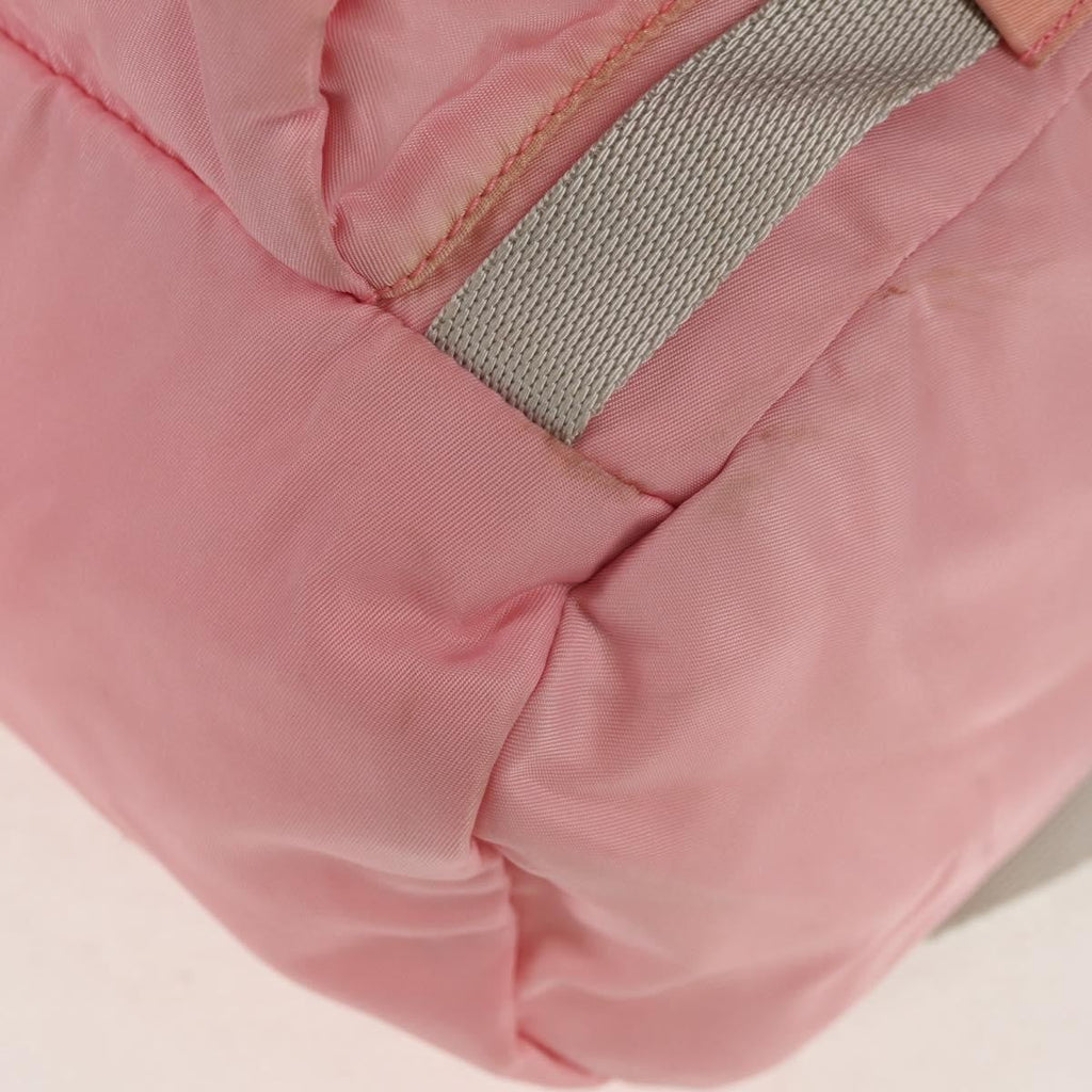 Prada Double Buckle Backpack Tessuto Pink Nylon Backpack Bag