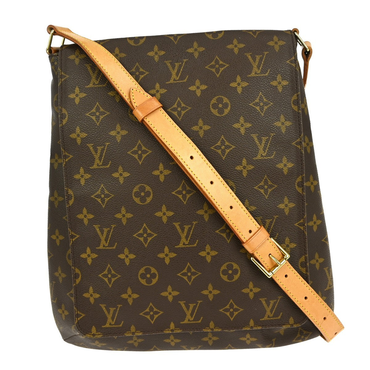 Louis Vuitton Musette Handbag Monogram Canvas Brown Canvas Shoulder Bag