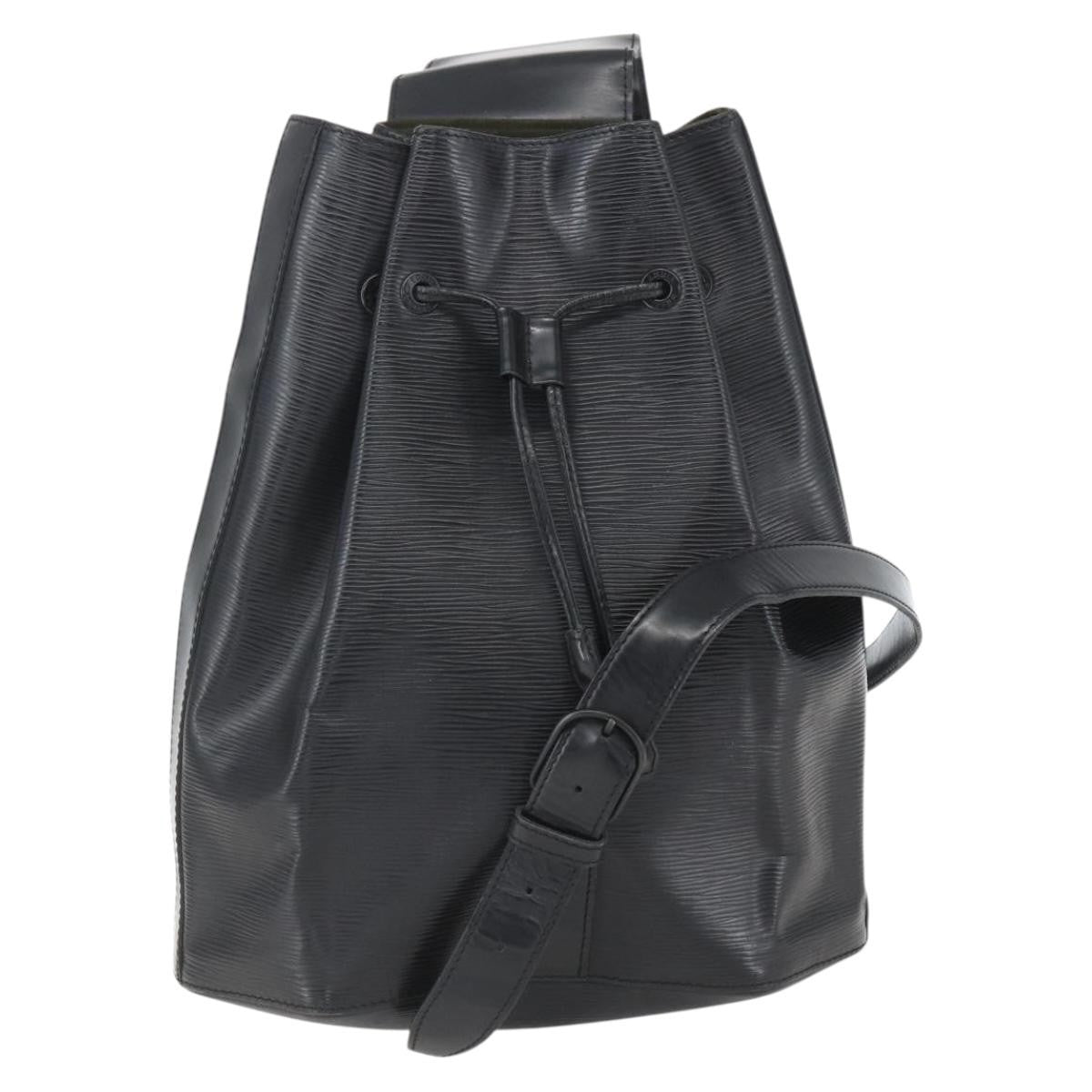 Louis Vuitton Sac A Dos Drawstring Backpack Epi Leather Black Leather Backpack Bag