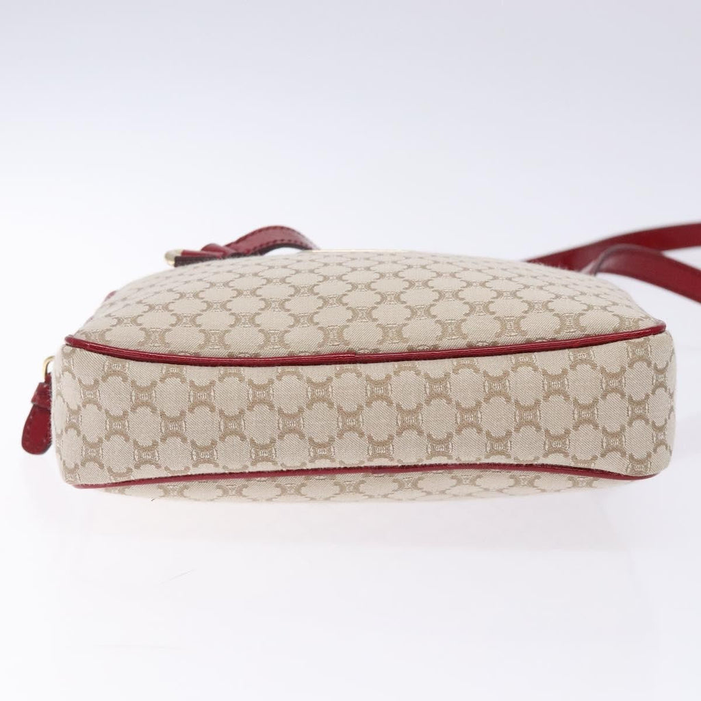 Celine Vintage Macadam Shoulder Bag Canvas Beige Canvas Shoulder Bag Bag