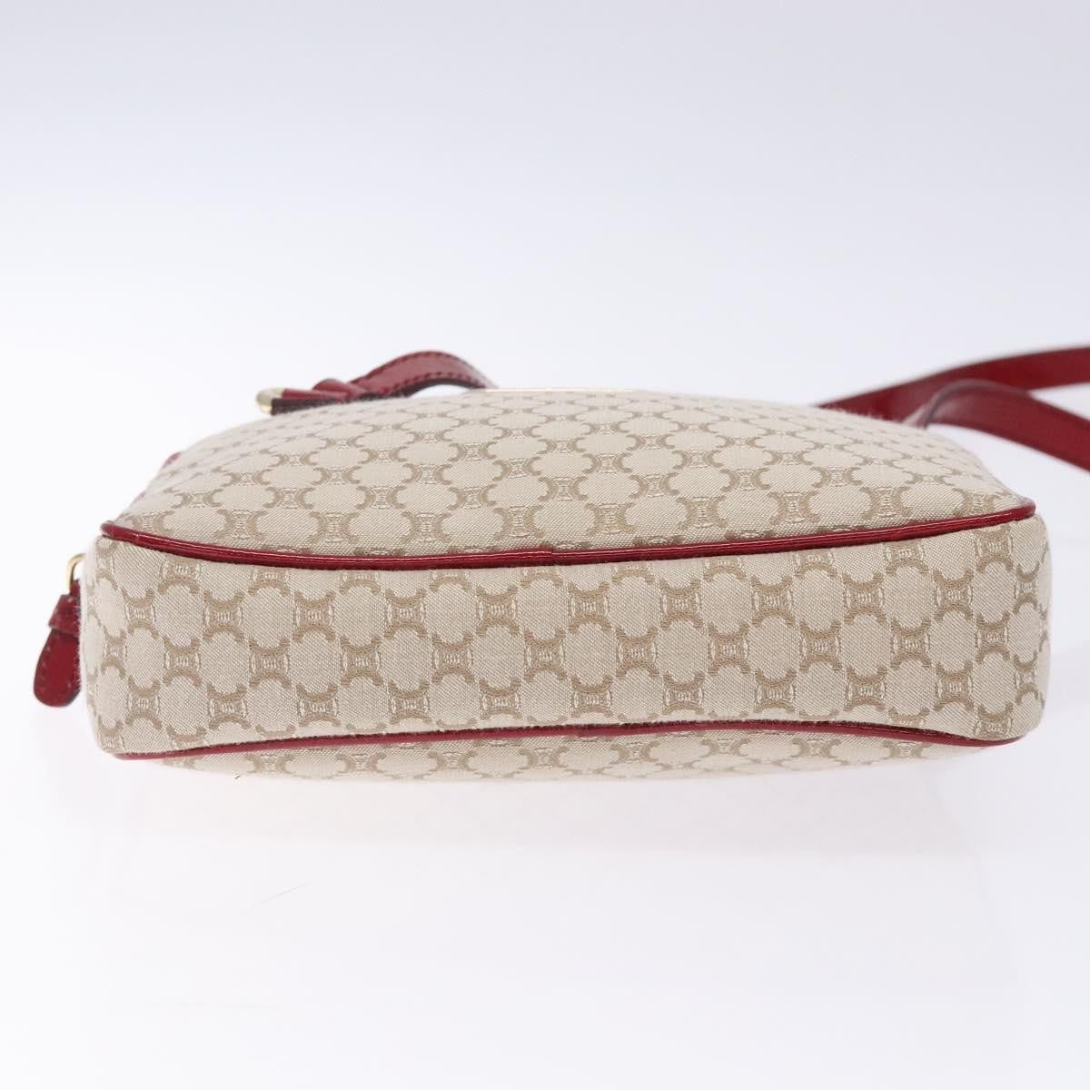 Celine Vintage Macadam Shoulder Bag Canvas Beige Canvas Shoulder Bag Bag