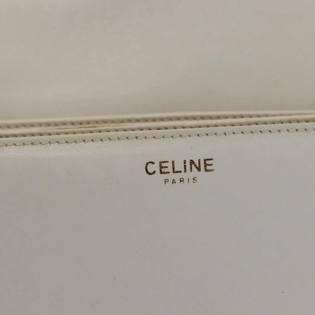 Celine Vintage Shoulder Bag Leather White Leather Shoulder Bag Bag