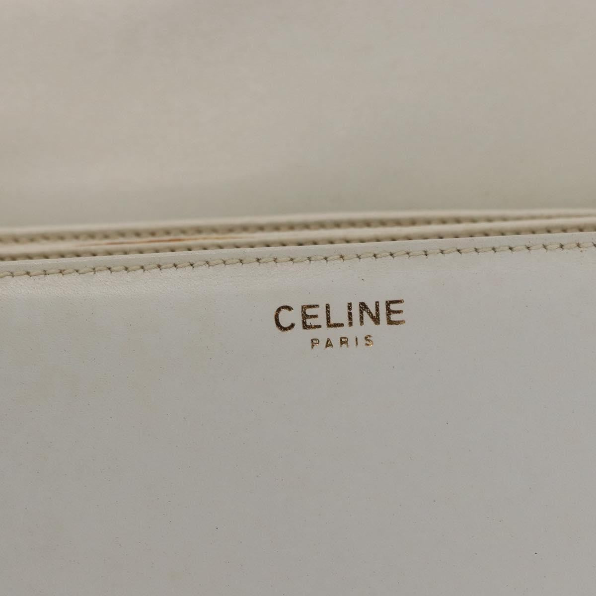 Celine Vintage Shoulder Bag Leather White Leather Shoulder Bag Bag