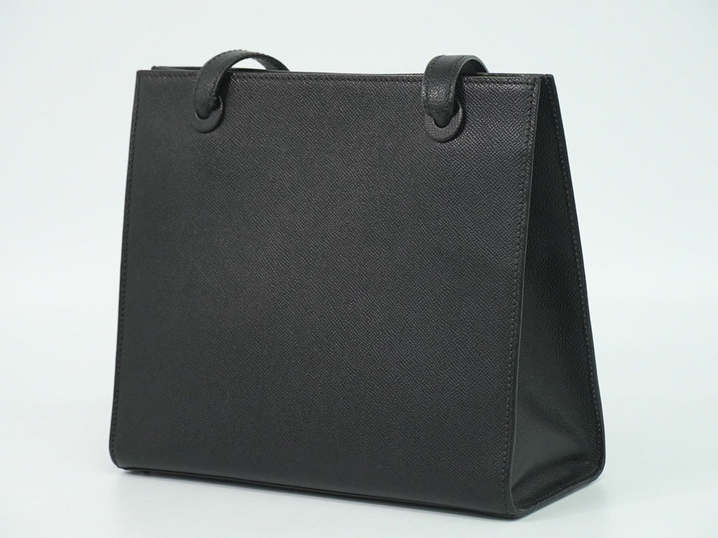 Chanel Vintage Logo Tote Leather Black Leather Tote Bag Bag