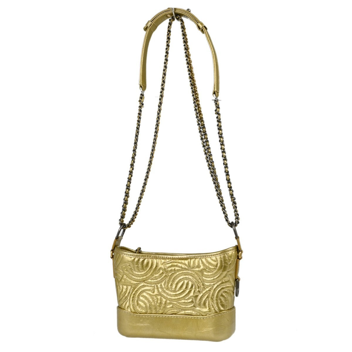 Chanel Gabrielle Hobo Quilted Metallic Aged Calfskin Gold Leather Shoulder Bag Bag