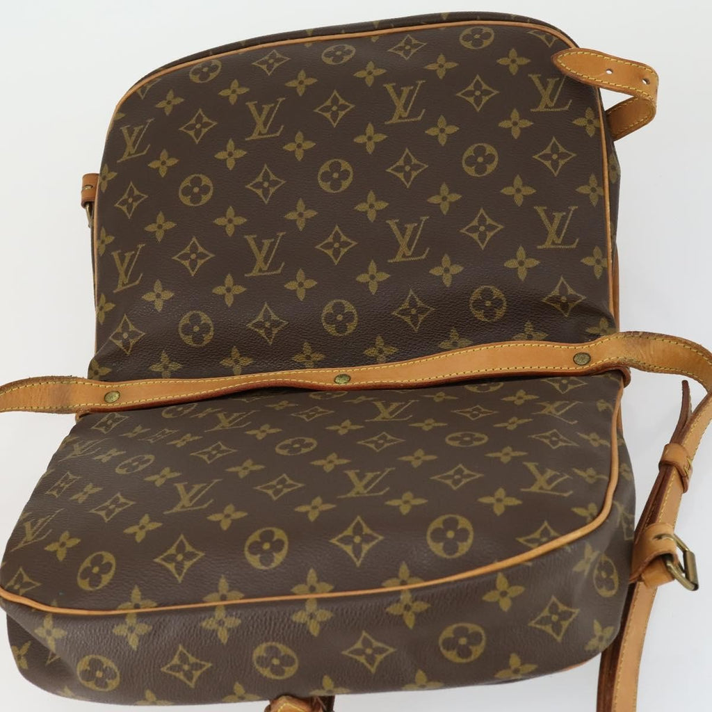 Louis Vuitton Saumur Handbag Monogram Canvas Brown Canvas Shoulder Bag