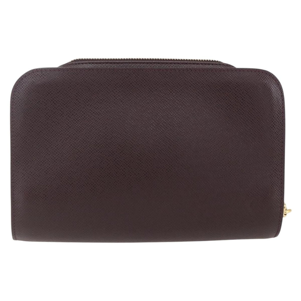 Louis Vuitton Pochette Baikal Clutch Taiga Leather Brown Leather Clutche & Pouche Bag