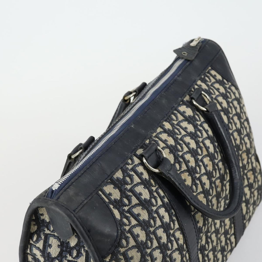 Christian Dior Vintage Trotter Boston Bag Canvas Navy Canvas Travel Bag Bag (Pre-Owned)