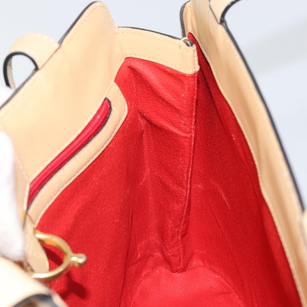 Celine Vintage Shoulder Bag Leather Beige Leather Shoulder Bag Bag