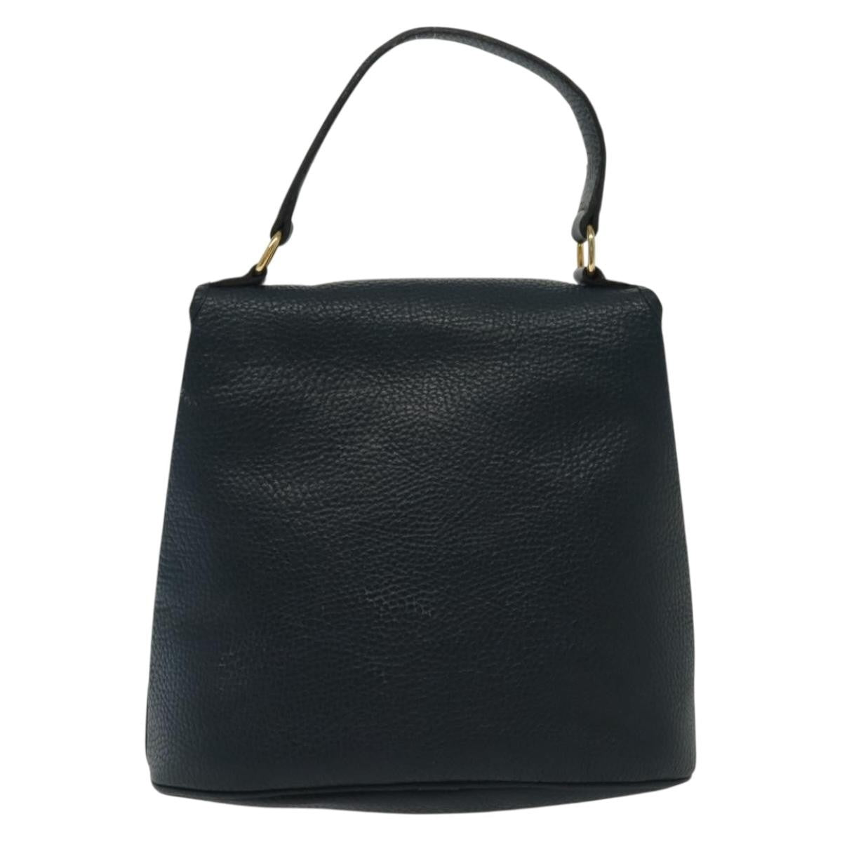 Christian Dior Vintage Handbag Leather Navy Leather Handbag (Pre-Owned)