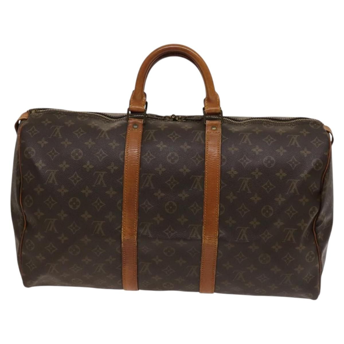 Louis Vuitton Keepall Bag Monogram Canvas Brown Canvas Travel Bag