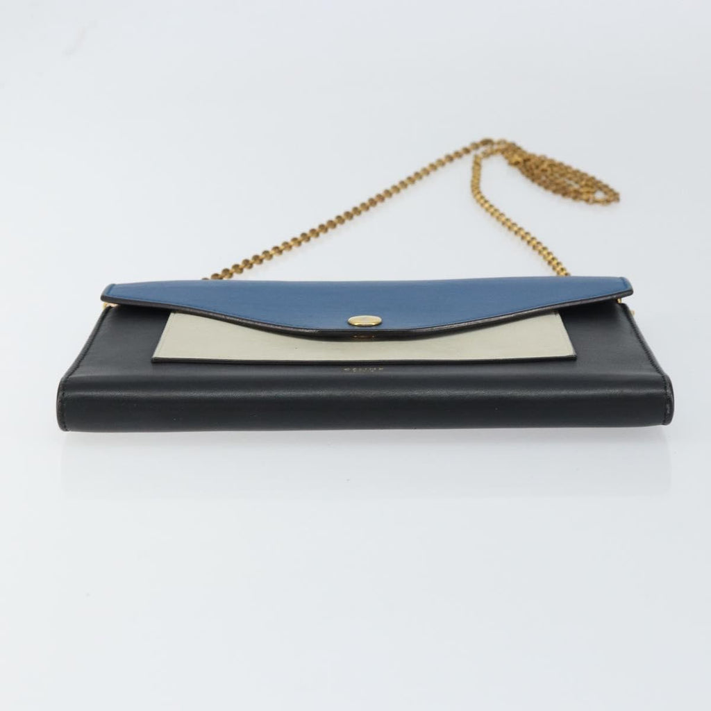 Celine Pocket Envelope Wallet On Chain Leather Multicolour Leather Clutche & Pouche Bag