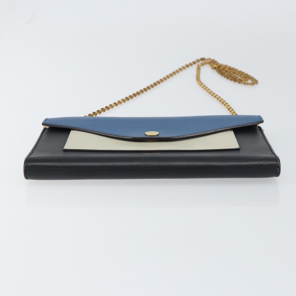 Celine Pocket Envelope Wallet On Chain Leather Multicolour Leather Clutche & Pouche Bag