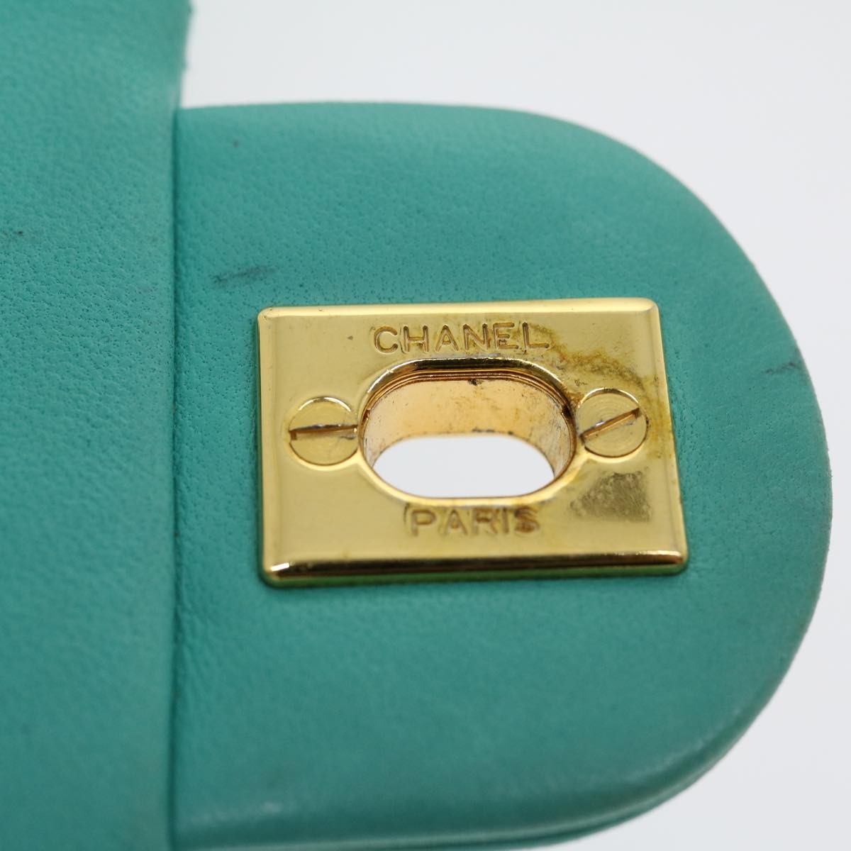 Chanel Square Classic Single Flap Bag Quilted Lambskin Blue Leather Handbag