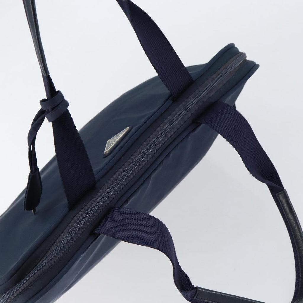 Prada Zip Around Tote Tessuto Navy Nylon Handbag