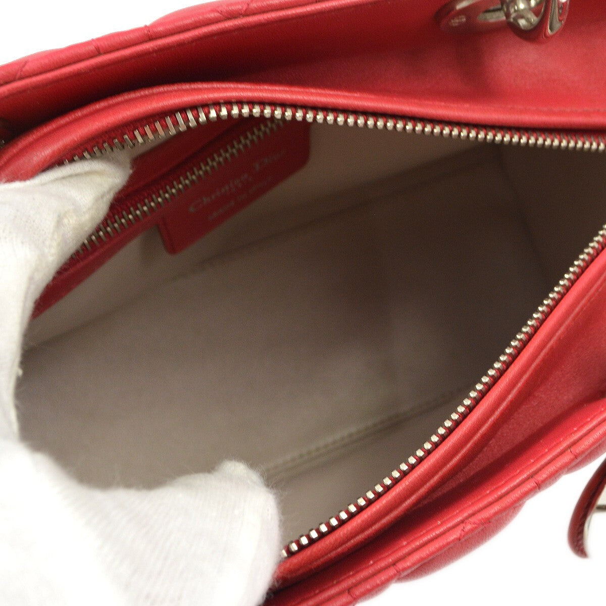 Christian Dior Bicolor Lady Dior Bag Cannage Quilt Lambskin Pink Leather Handbag (Pre-Owned)