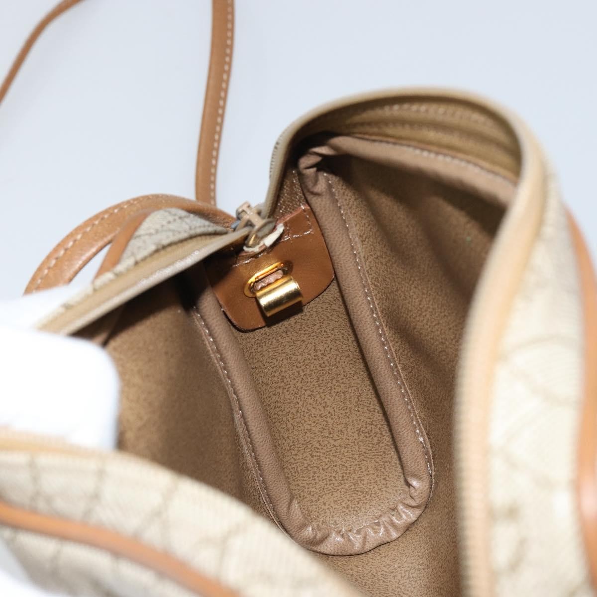 Christian Dior Vintage Honeycomb Shoulder Bag Canvas Beige Canvas Shoulder Bag Bag (Pre-Owned)