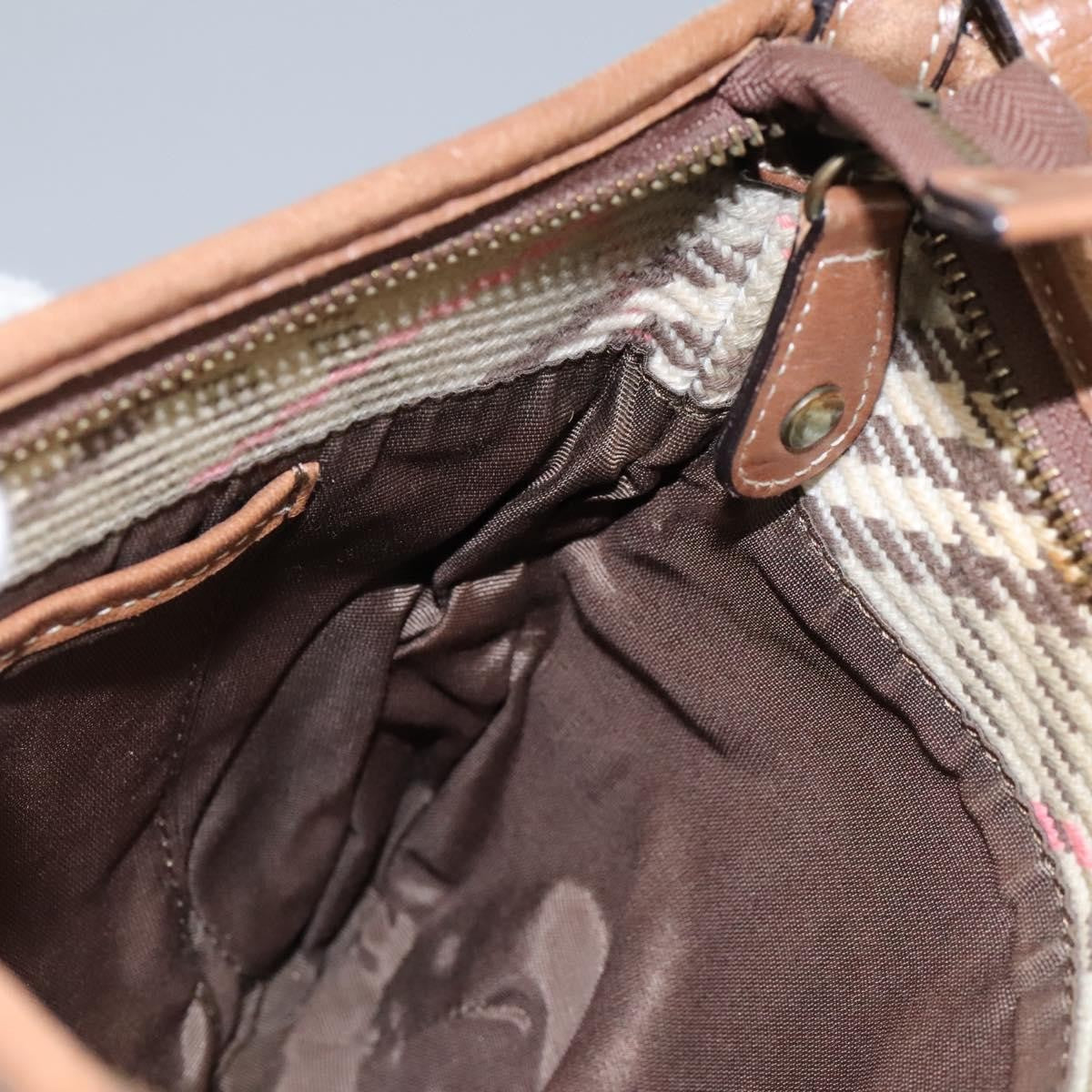 Burberry Blue Label Shoulder Bag Canvas Beige Canvas Shoulder Bag