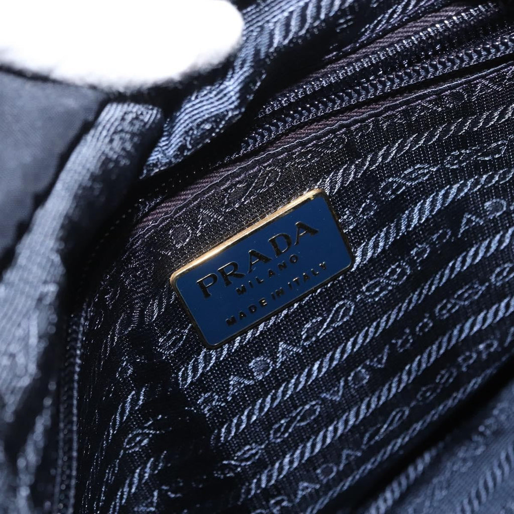 Prada Metal Handles Tote Tessuto Navy Nylon Tote Bag Bag
