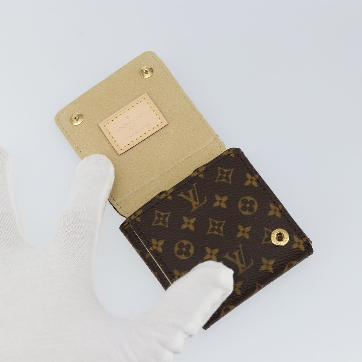 Louis Vuitton Case Jewelry Box Canvas Brown Canvas Wallets Accessory