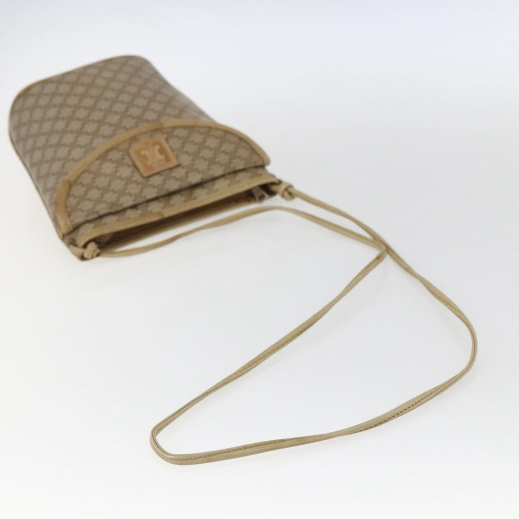 Celine Vintage Macadam Shoulder Bag Canvas Beige Canvas Shoulder Bag Bag